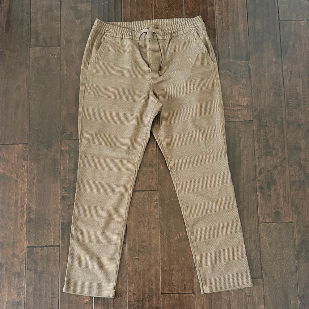 Ralph Lauren Men's Plaid Drawstring Pants in Tan